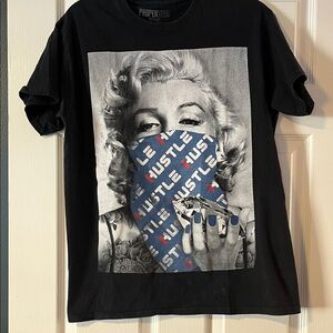 Black Graphic T-Shirt with Hustle Design